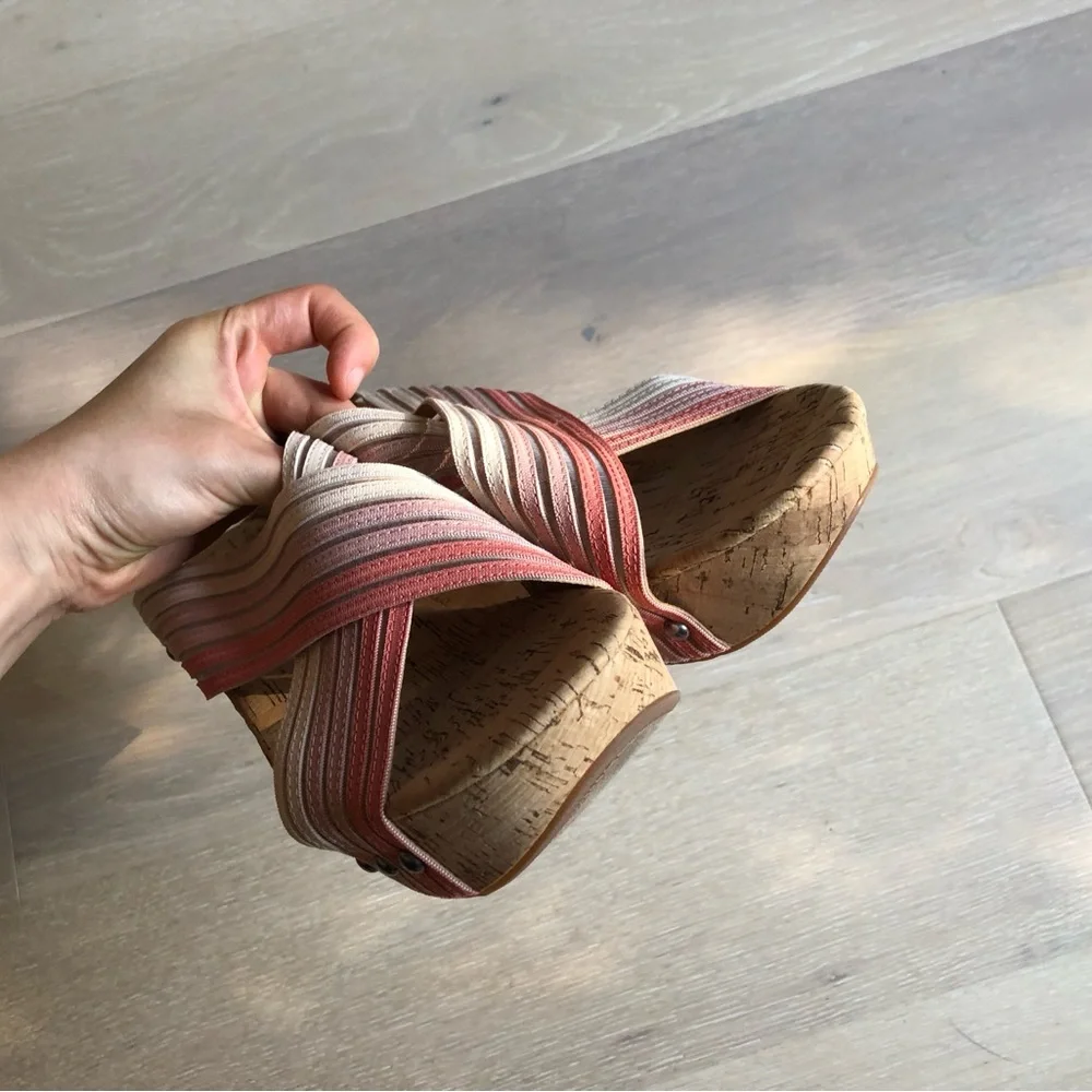 Lucky Brand Brand New Mykayla Cork Wedge Heels - Size 10 - Picture 4 of 12